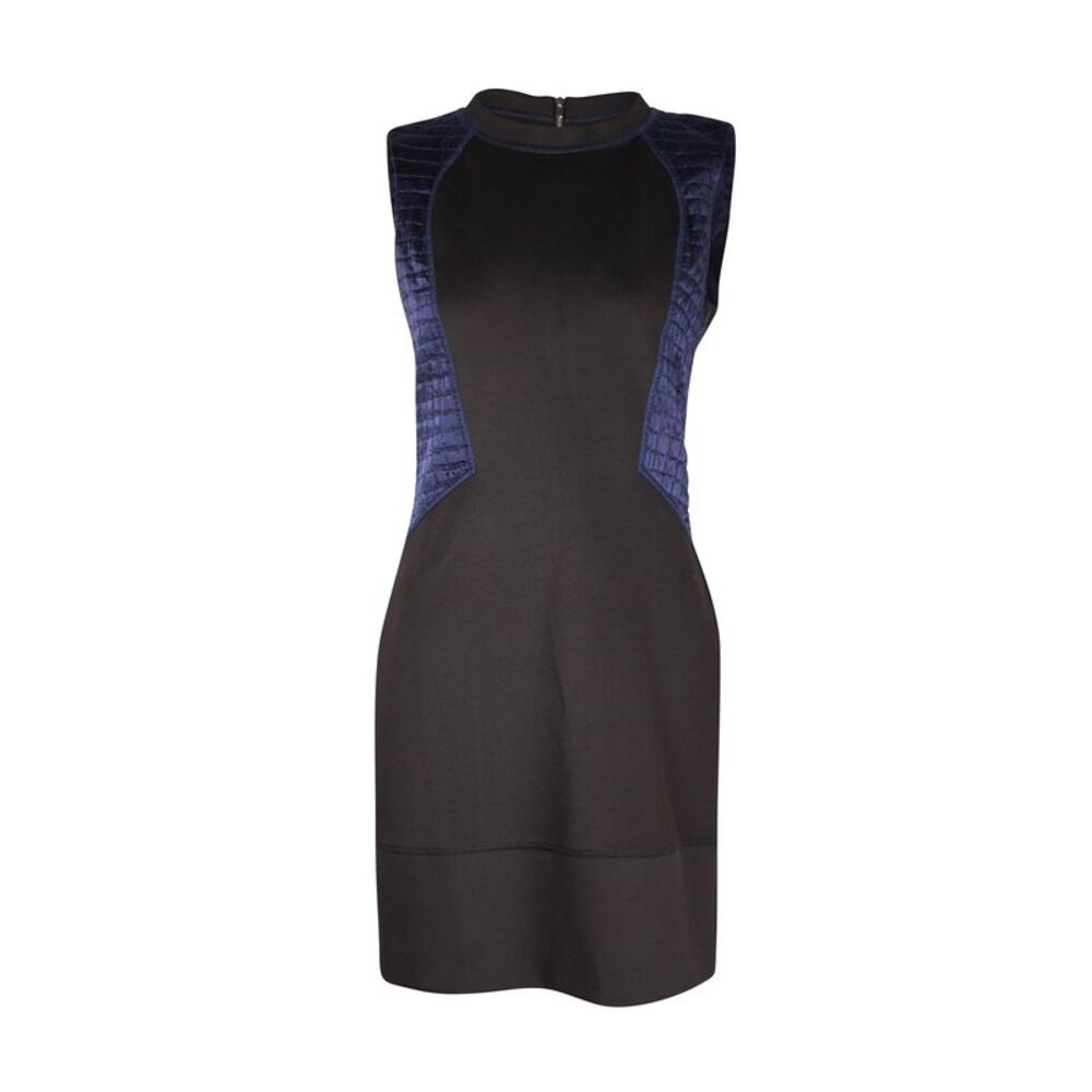 Sandro Colorblock Pattern Mini Dress in Black Polyester